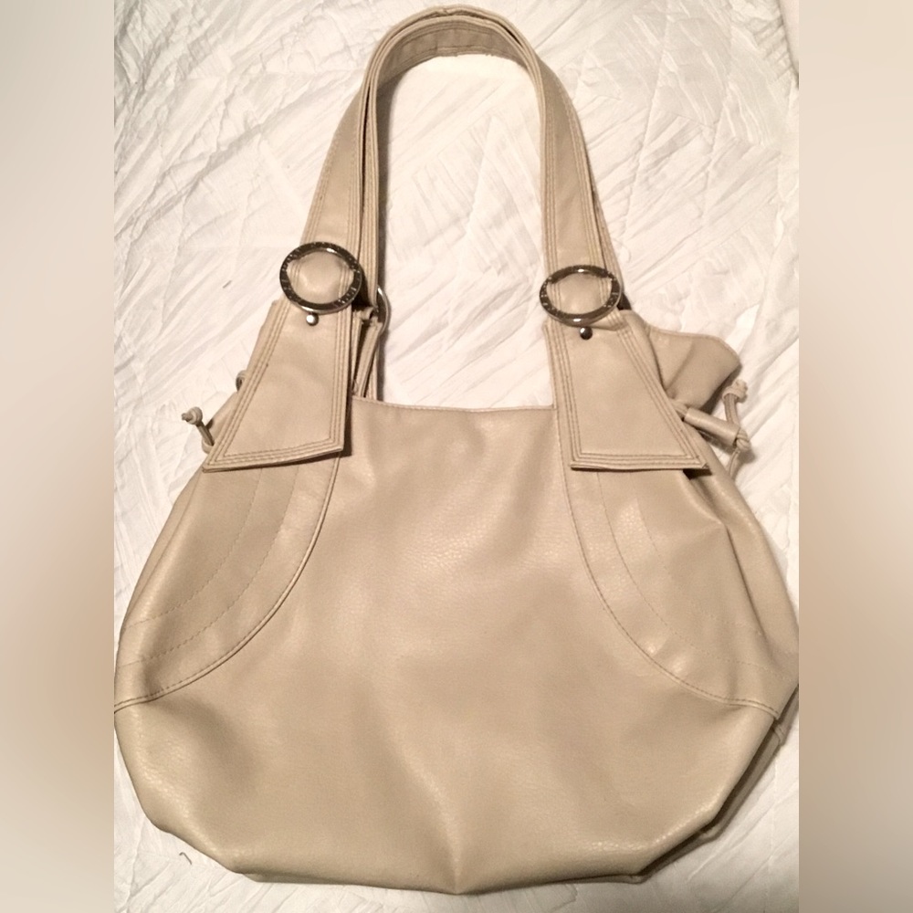 Roxy bag in cream, with metal Roxy embellishments